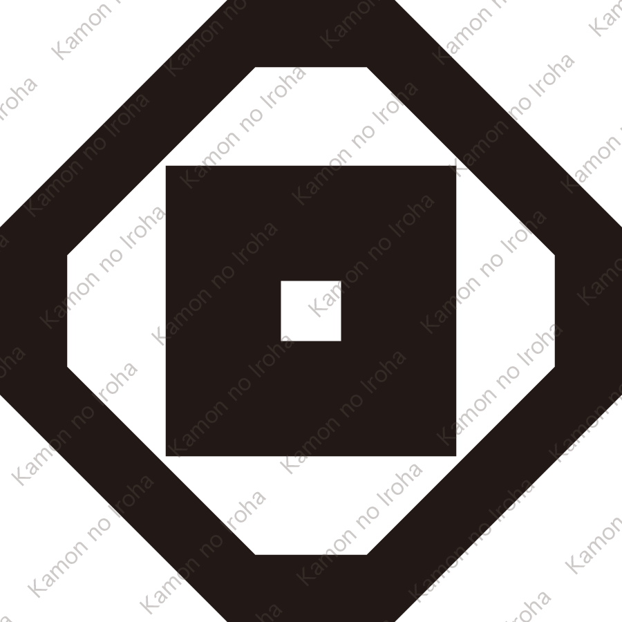 隅切り角に平釘抜紋