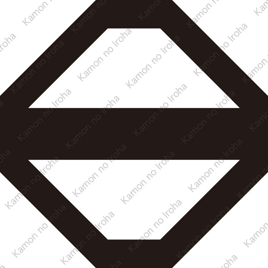 隅切り角に一つ引き紋