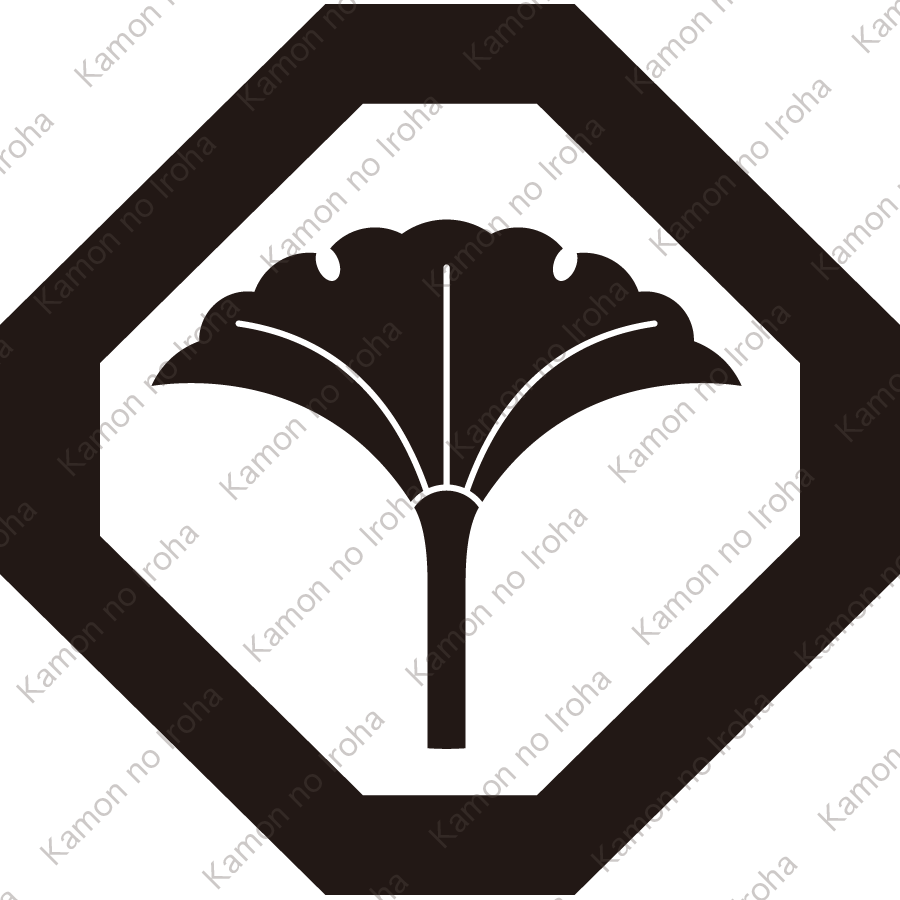 隅切り角に一つ銀杏紋