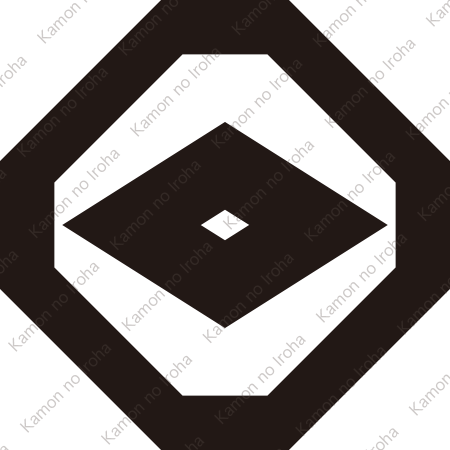 隅切り角に一つ目菱紋