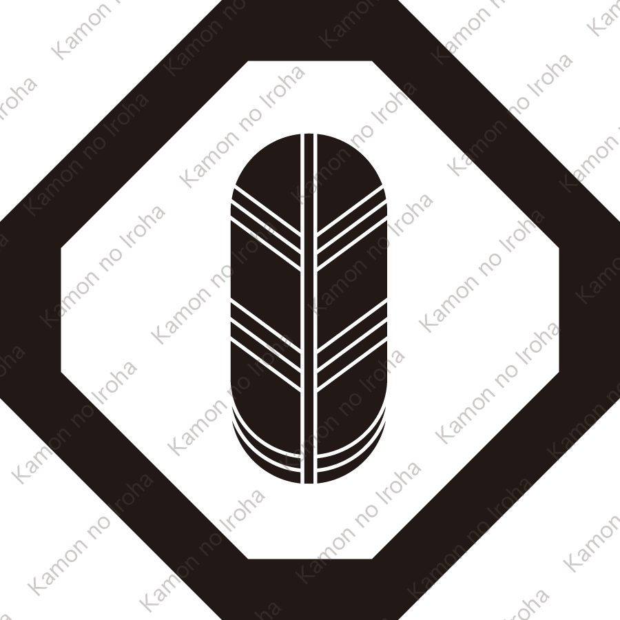 隅切り角に一つ鷹の羽紋