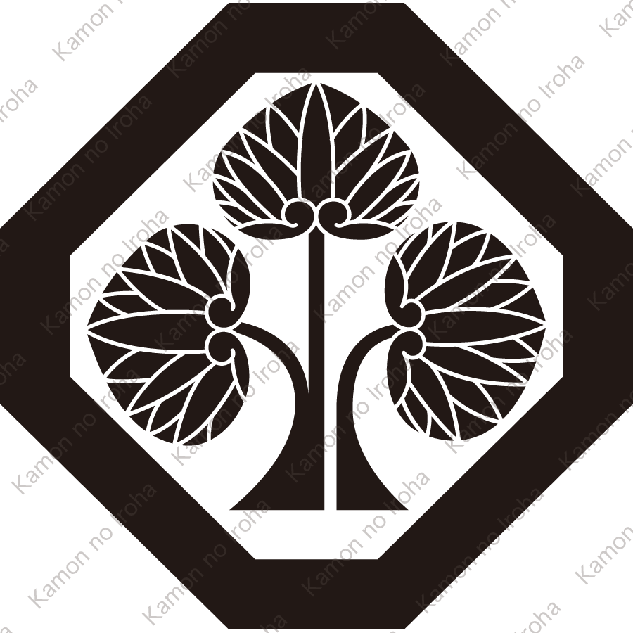 隅切り角に本多立ち葵紋
