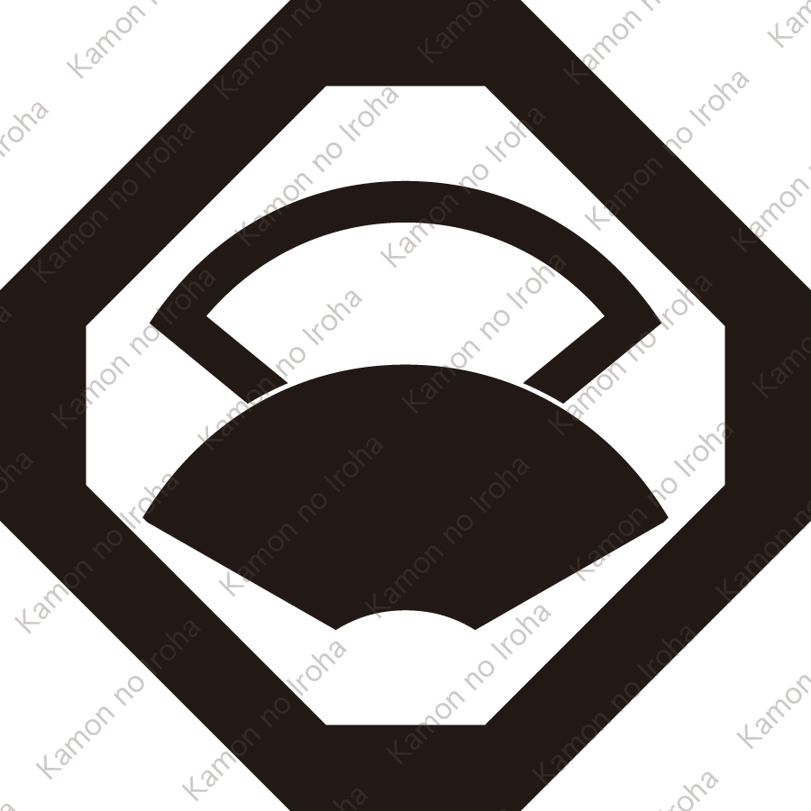 隅切り角に陰陽重ね地紙紋