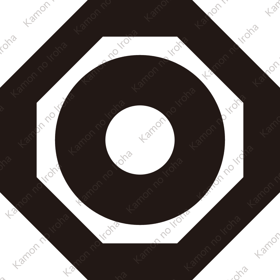 隅切り角に蛇の目紋