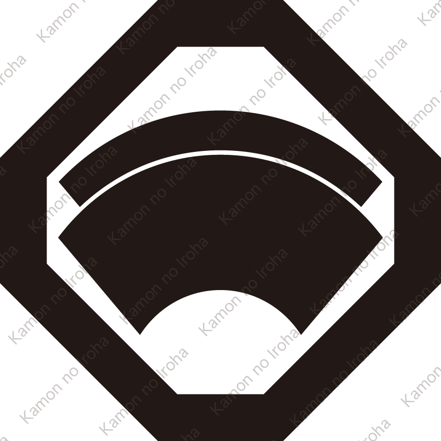 隅切り角に重ね地紙紋