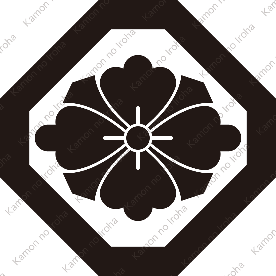 隅切り角に剣花菱紋