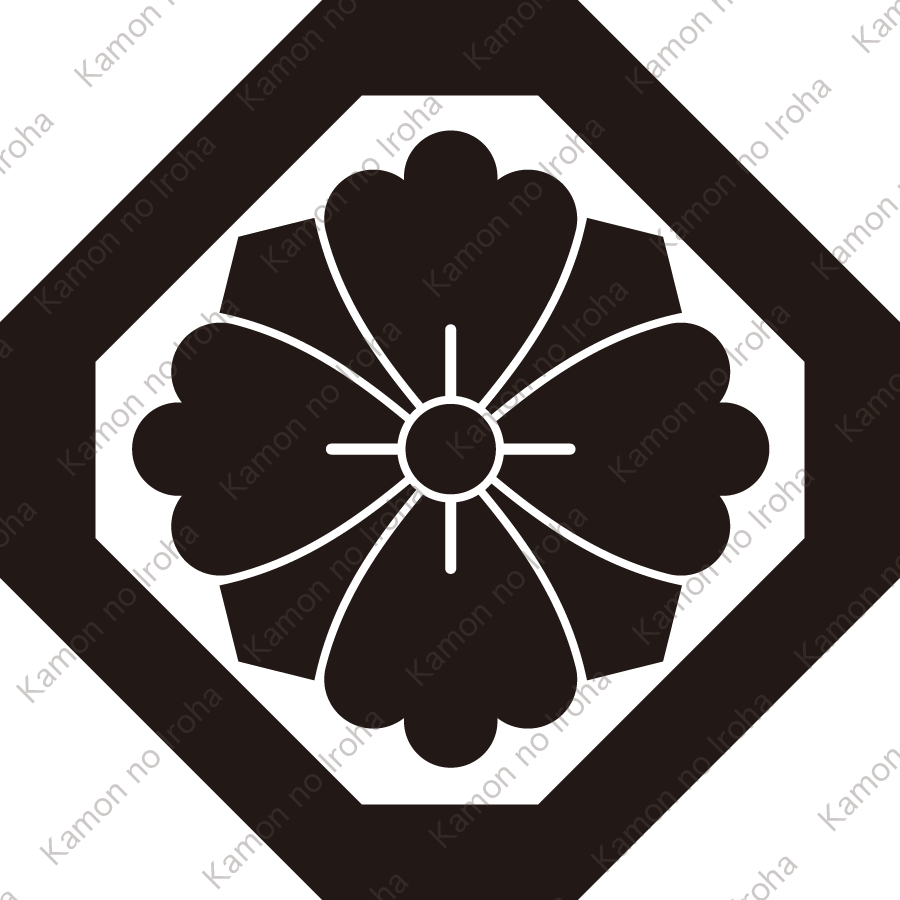 隅切り角に剣花角紋
