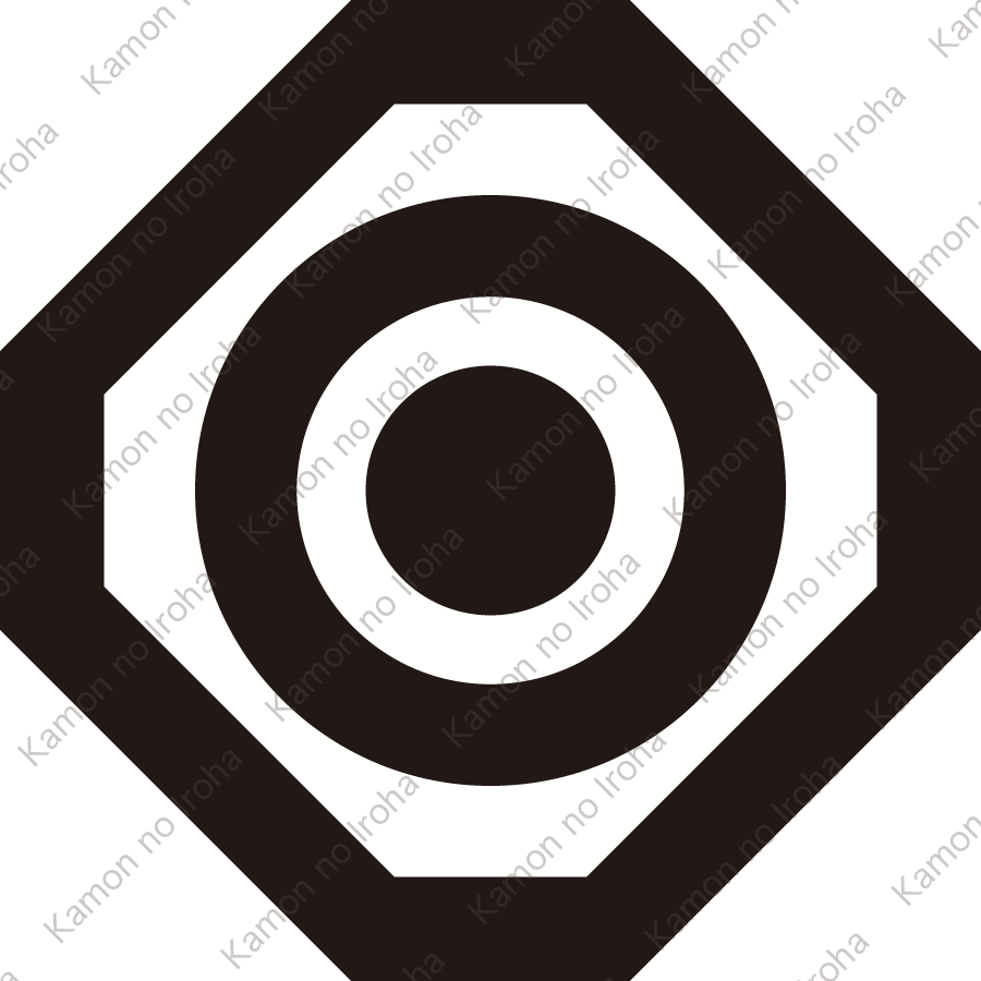 隅切り角に丸に星紋