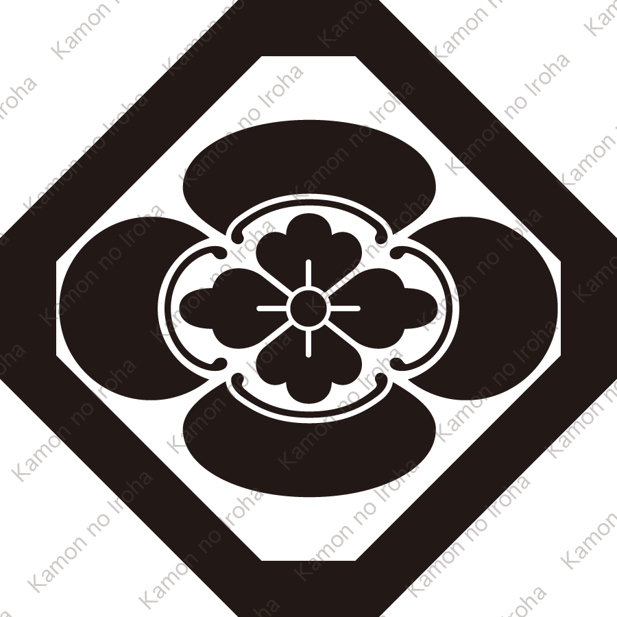 隅切り角に木瓜紋