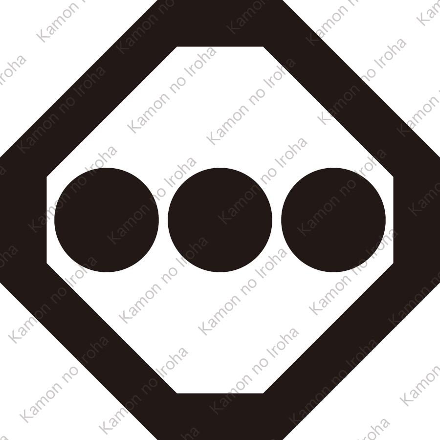 隅切り角に並び三つ星紋