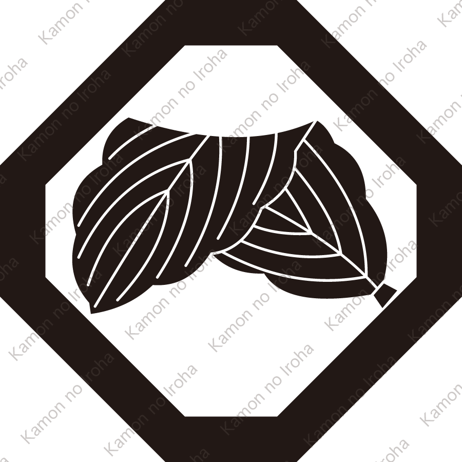 隅切り角に折れ柏紋
