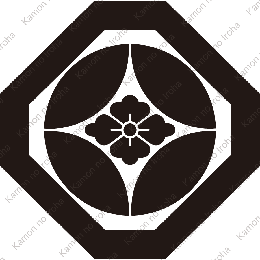 隅切り角に七宝に花菱紋