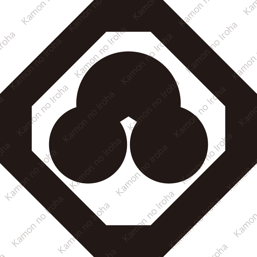 隅切り角に洲浜紋