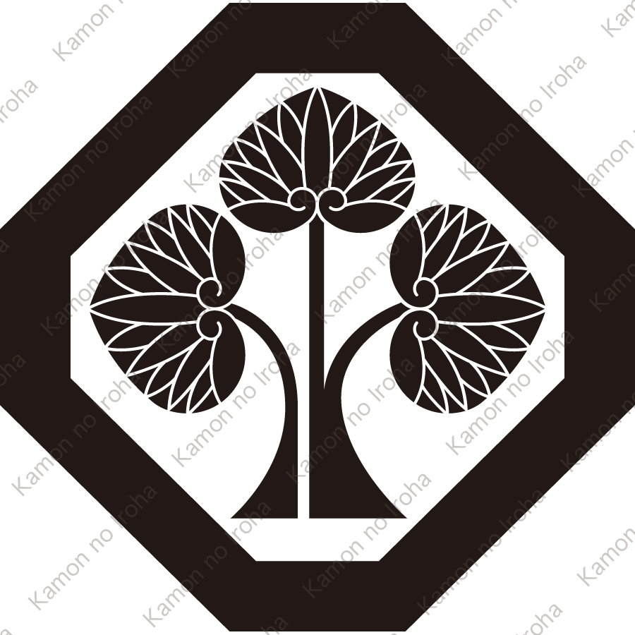 隅切り角に立ち葵紋