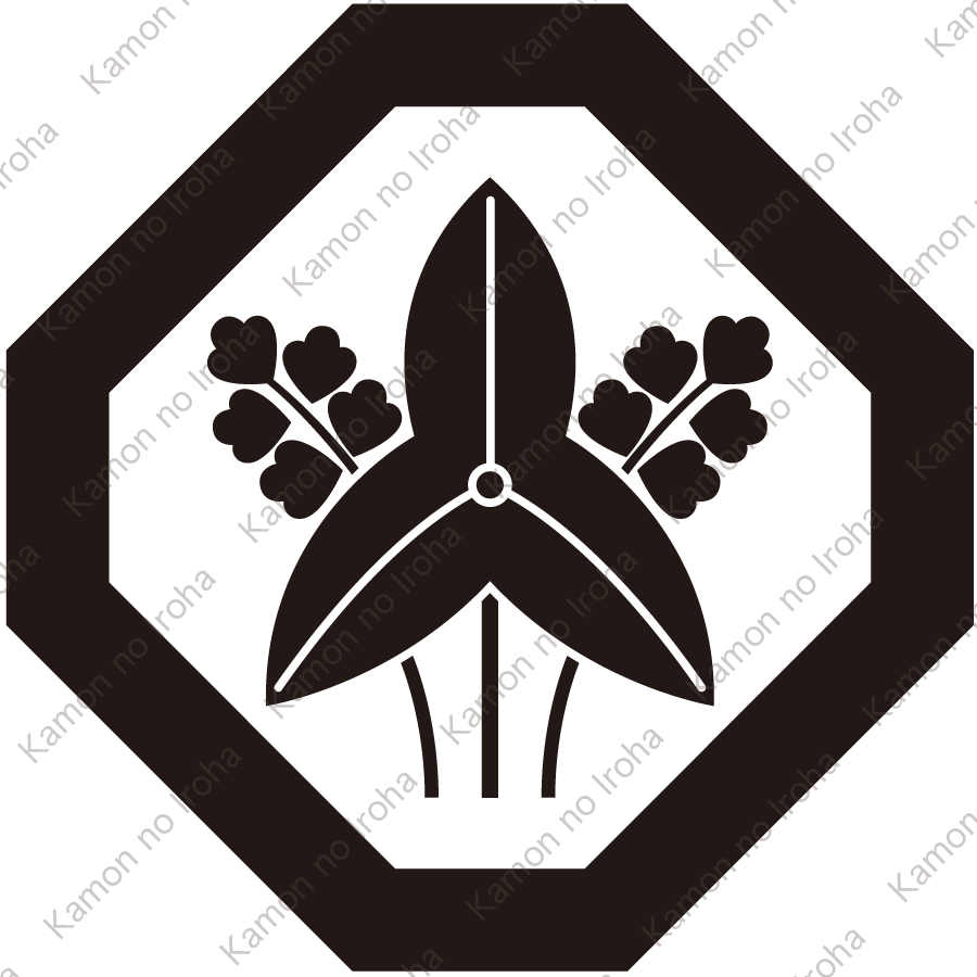 隅切り角に立ち沢瀉紋