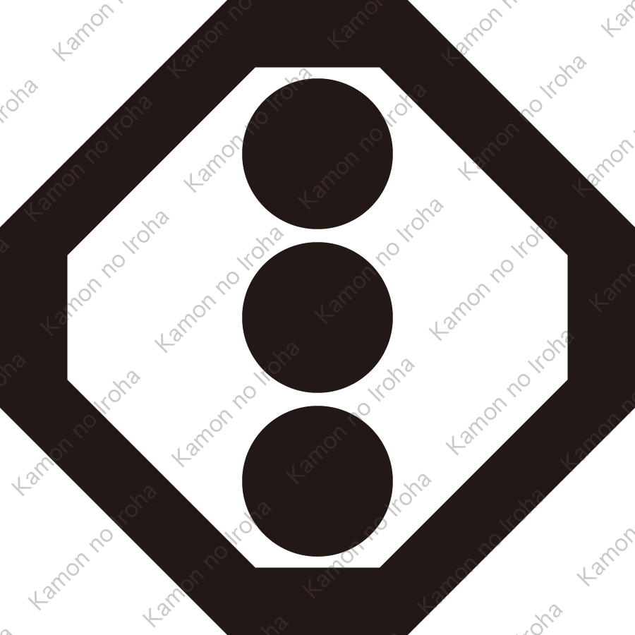 隅切り角に竪三つ星紋