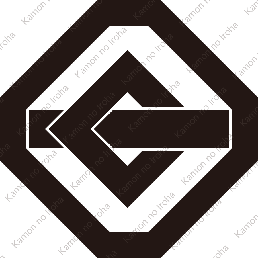 隅切り角に梃釘抜紋