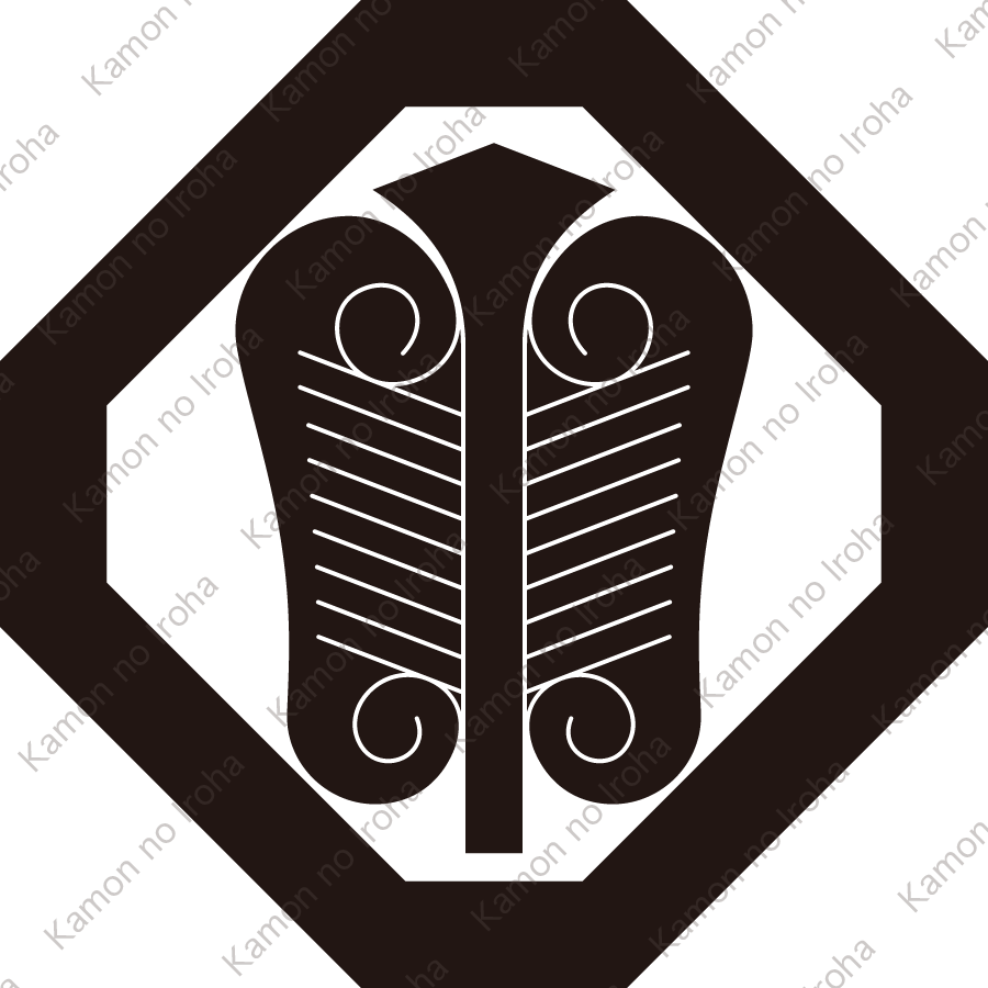 隅切り角に唐団扇紋