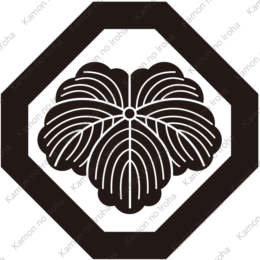 隅切り角に蔦紋