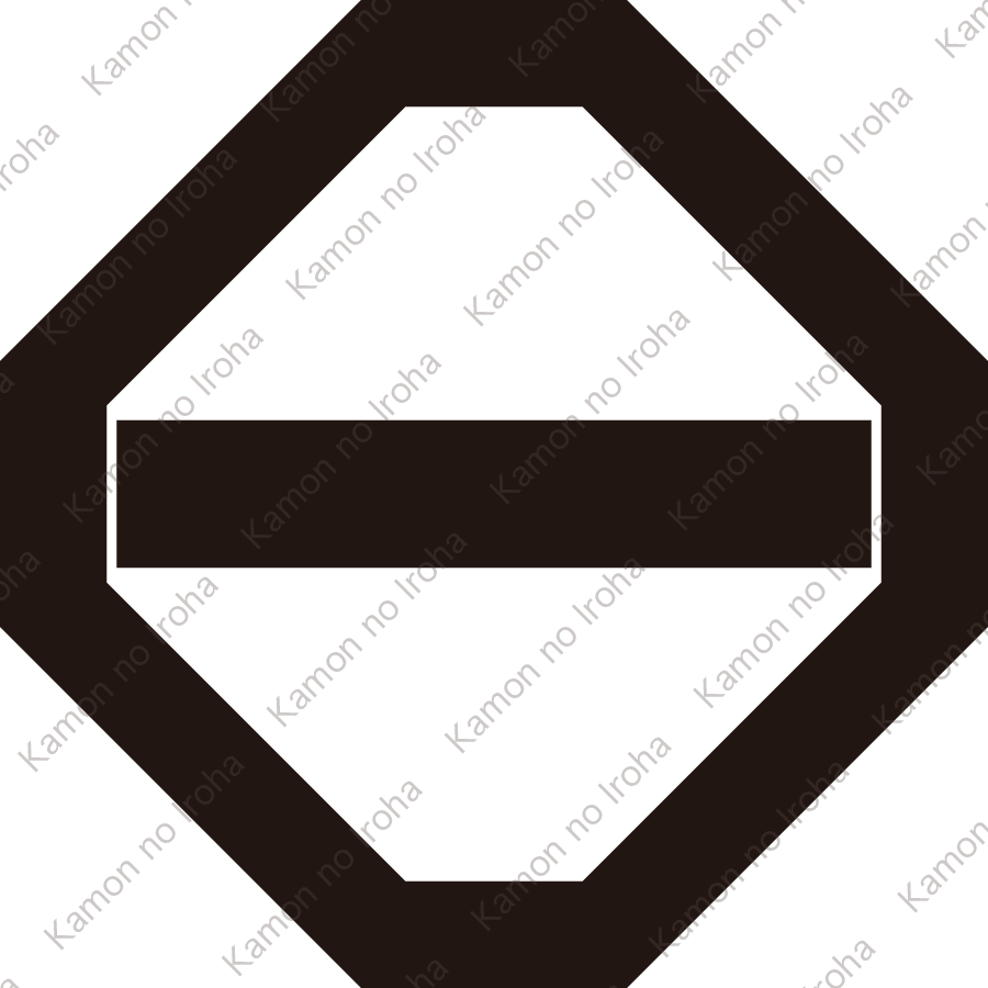 隅切り角内に一つ引き紋