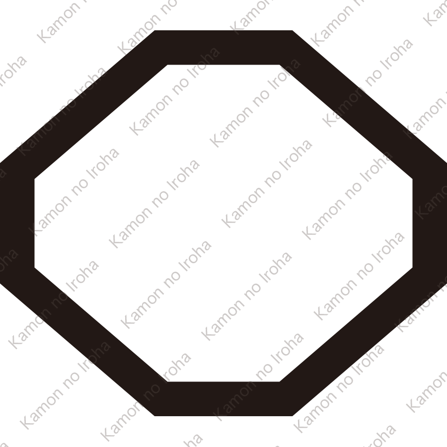 隅切り垂れ角紋