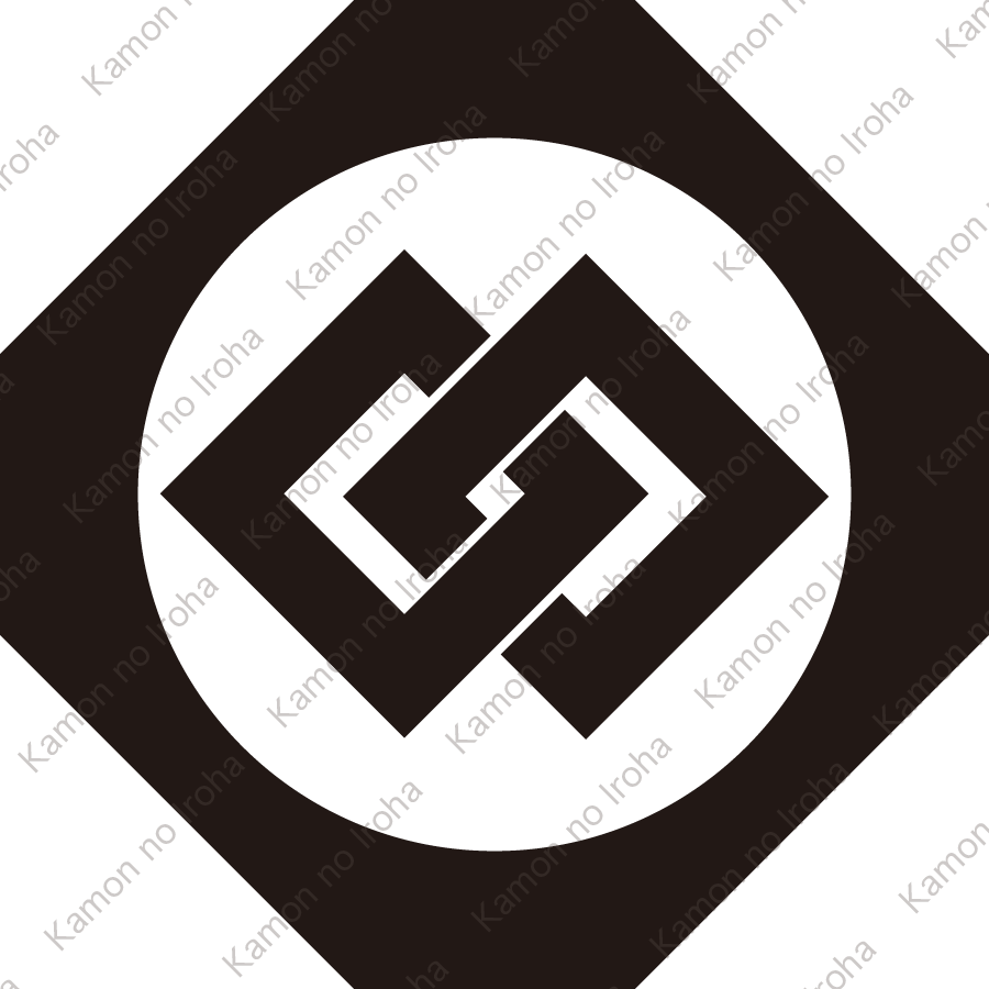 隅切り鉄砲角に違い釘抜紋