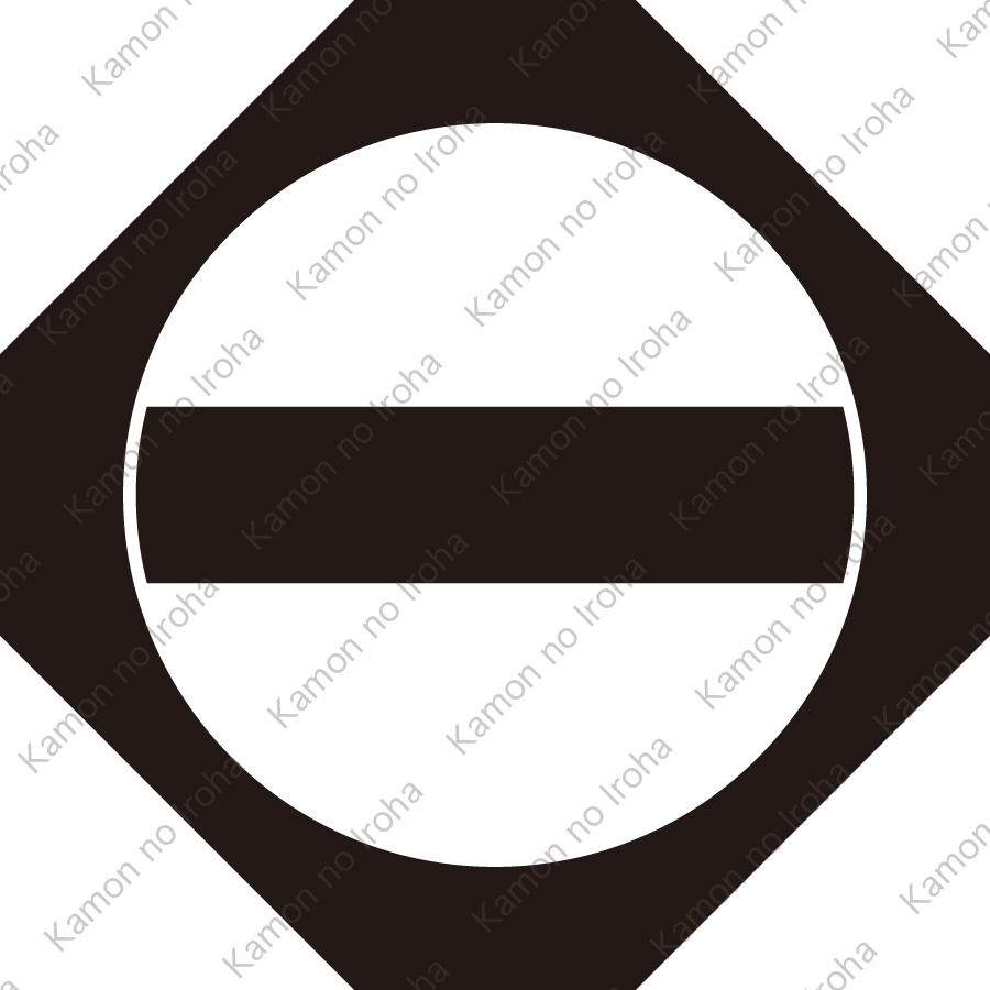 隅切り鉄砲角に一文字紋