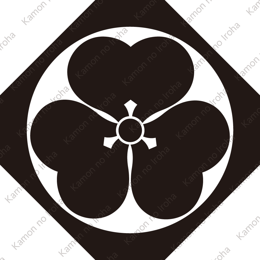 隅切り鉄砲角に片喰紋