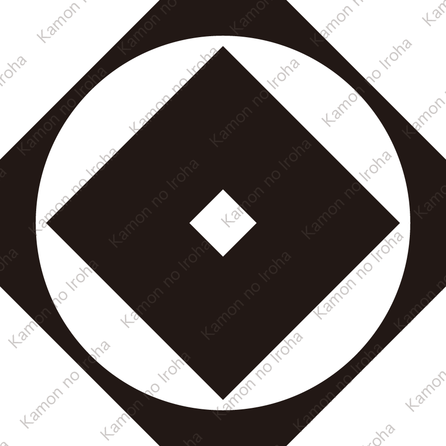 隅切り鉄砲角に釘抜紋