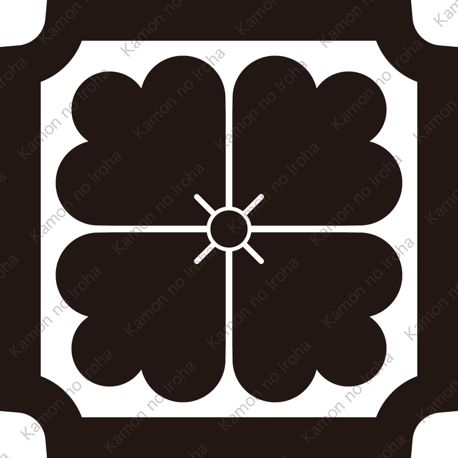 隅反り込み平角に花角紋