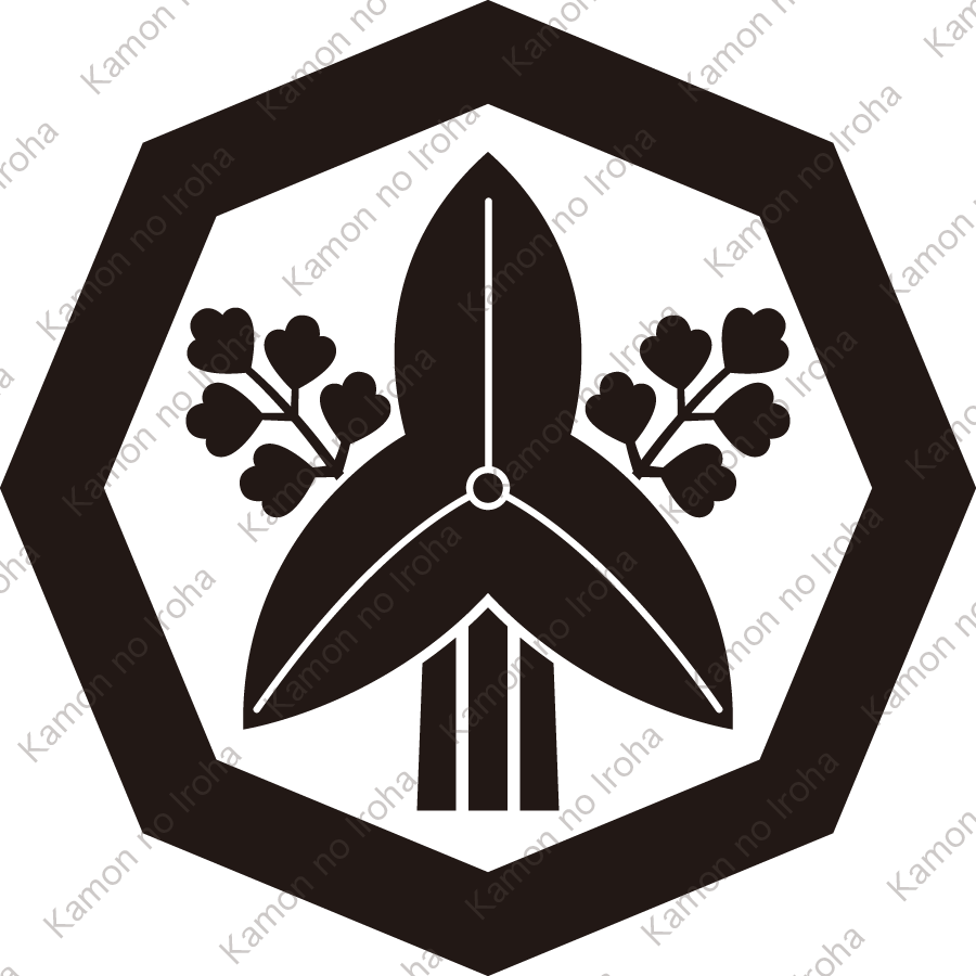 隅立て八角に立ち沢瀉紋