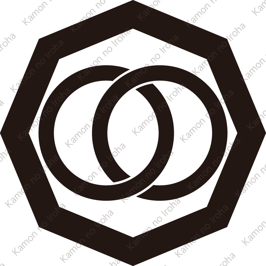 隅立て八角に輪違い紋