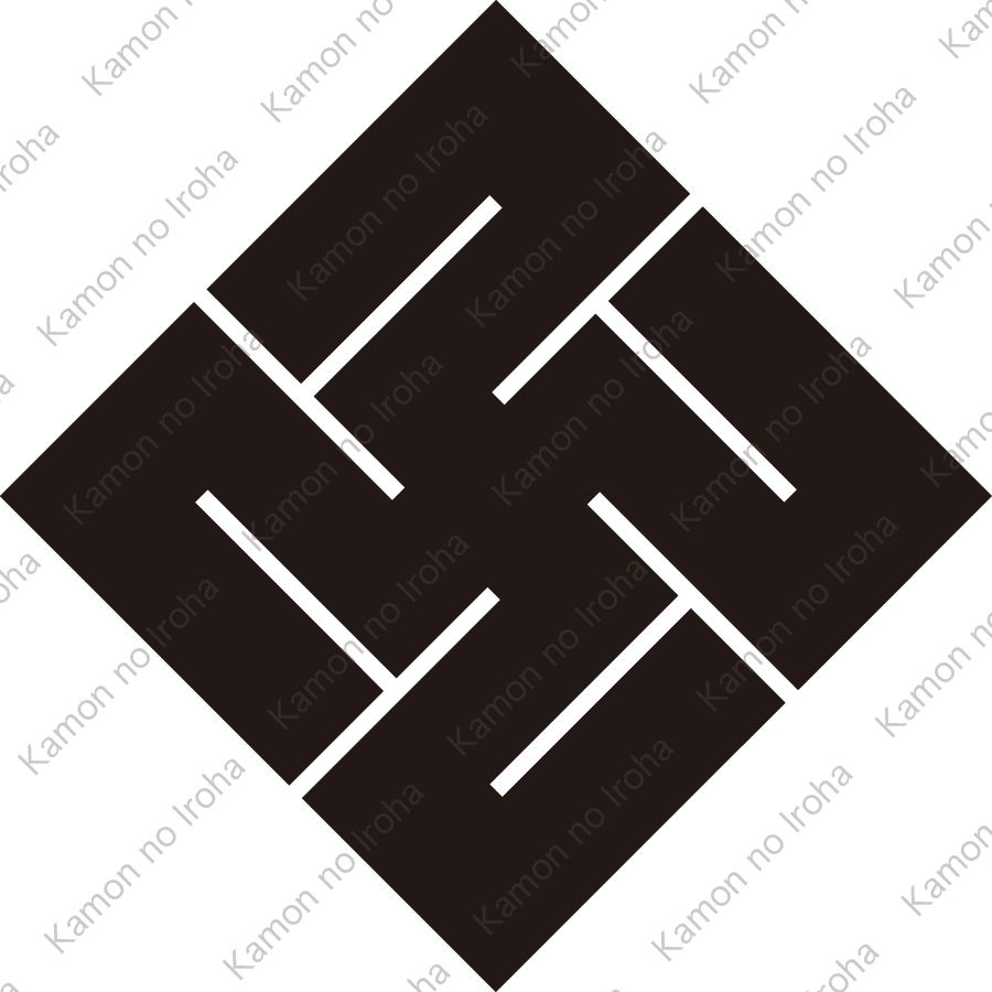 隅立て左万字崩し紋