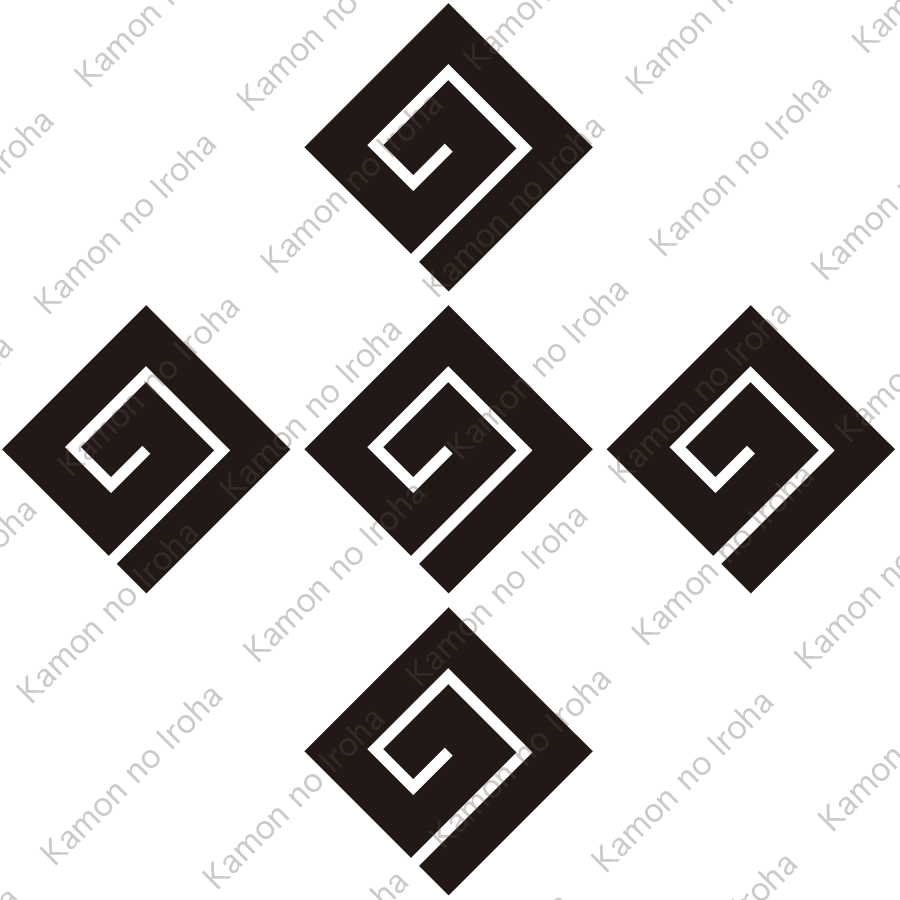 隅立て市松稲妻紋