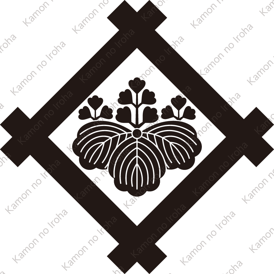 隅立て井筒に五三桐紋