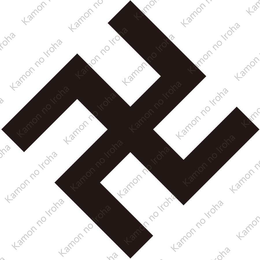 隅立て五つ割り万字紋