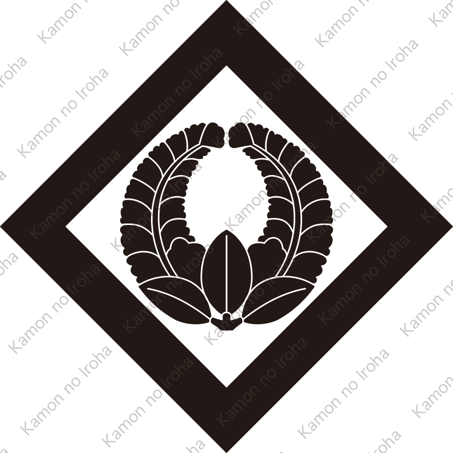 隅立て角に上り藤紋