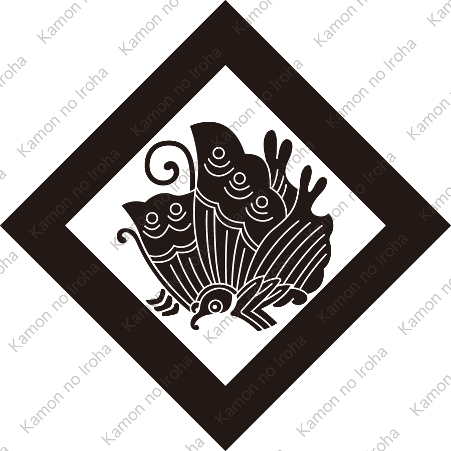 隅立て角に揚羽蝶紋