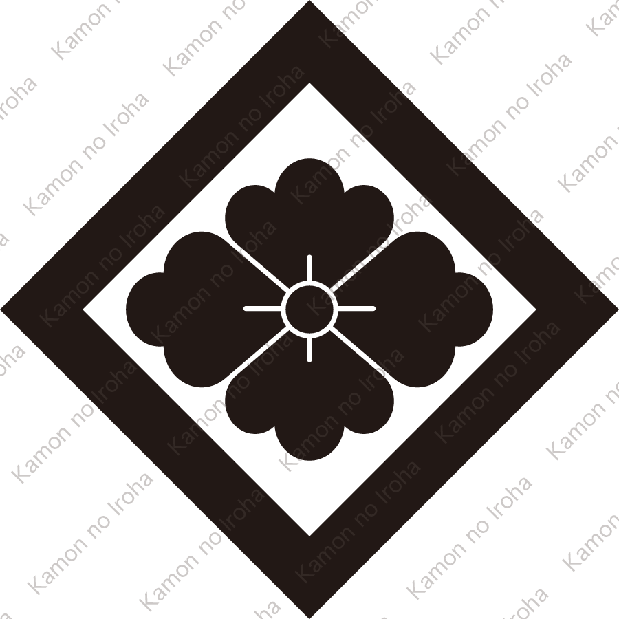 隅立て角に花菱紋