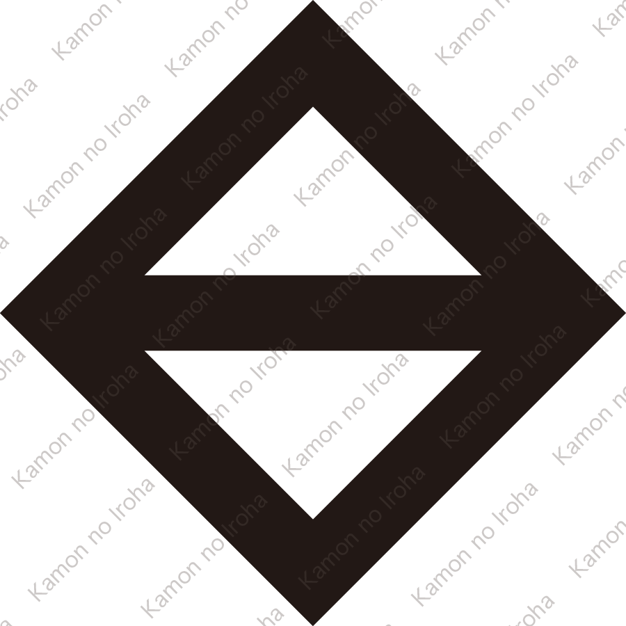 隅立て角に一つ引き紋