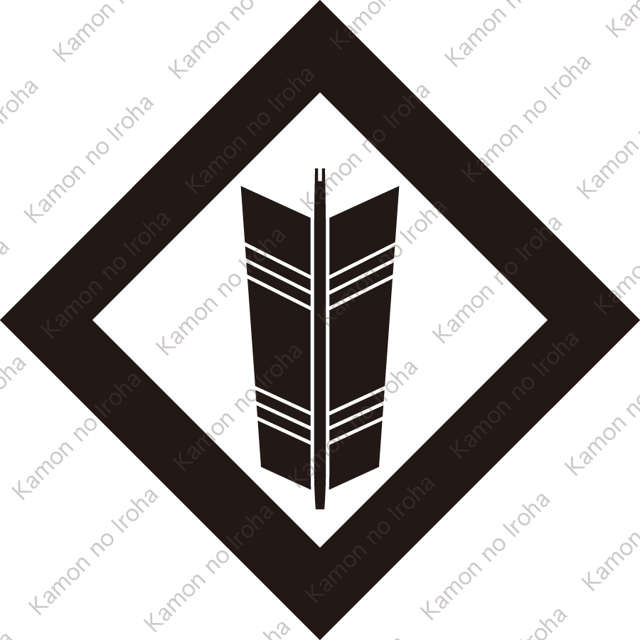 隅立て角に一つ矢紋