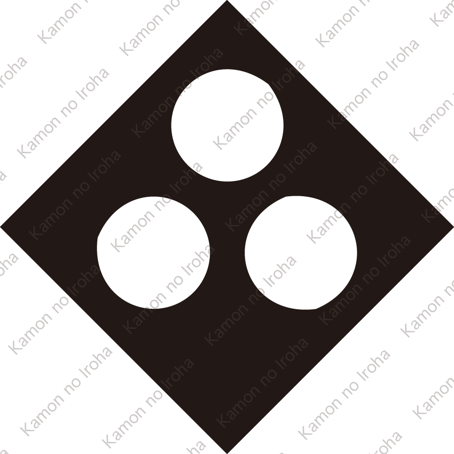 隅立て角に地抜き三つ星紋