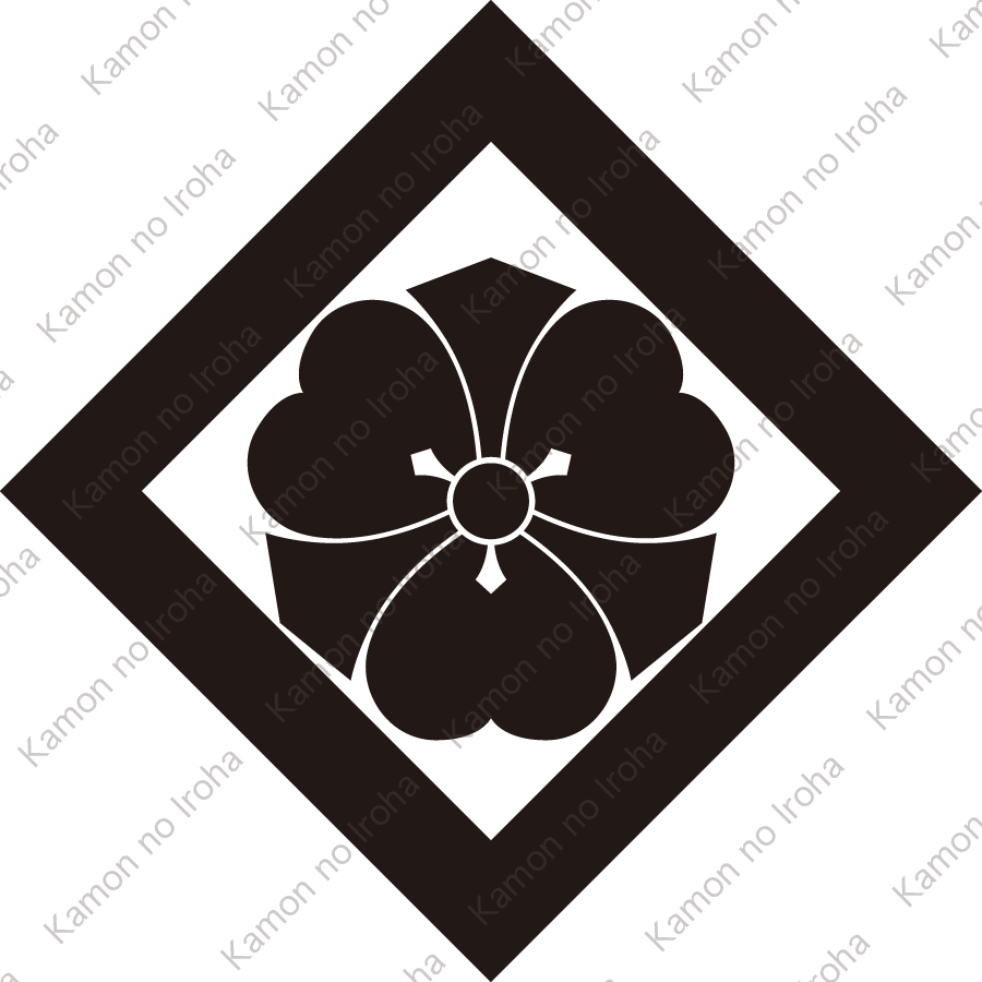 隅立て角に剣片喰紋