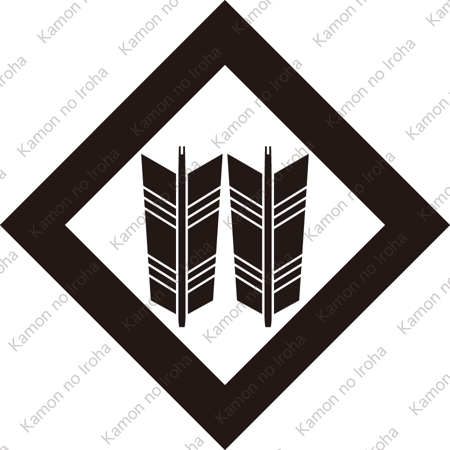 隅立て角に並び矢紋