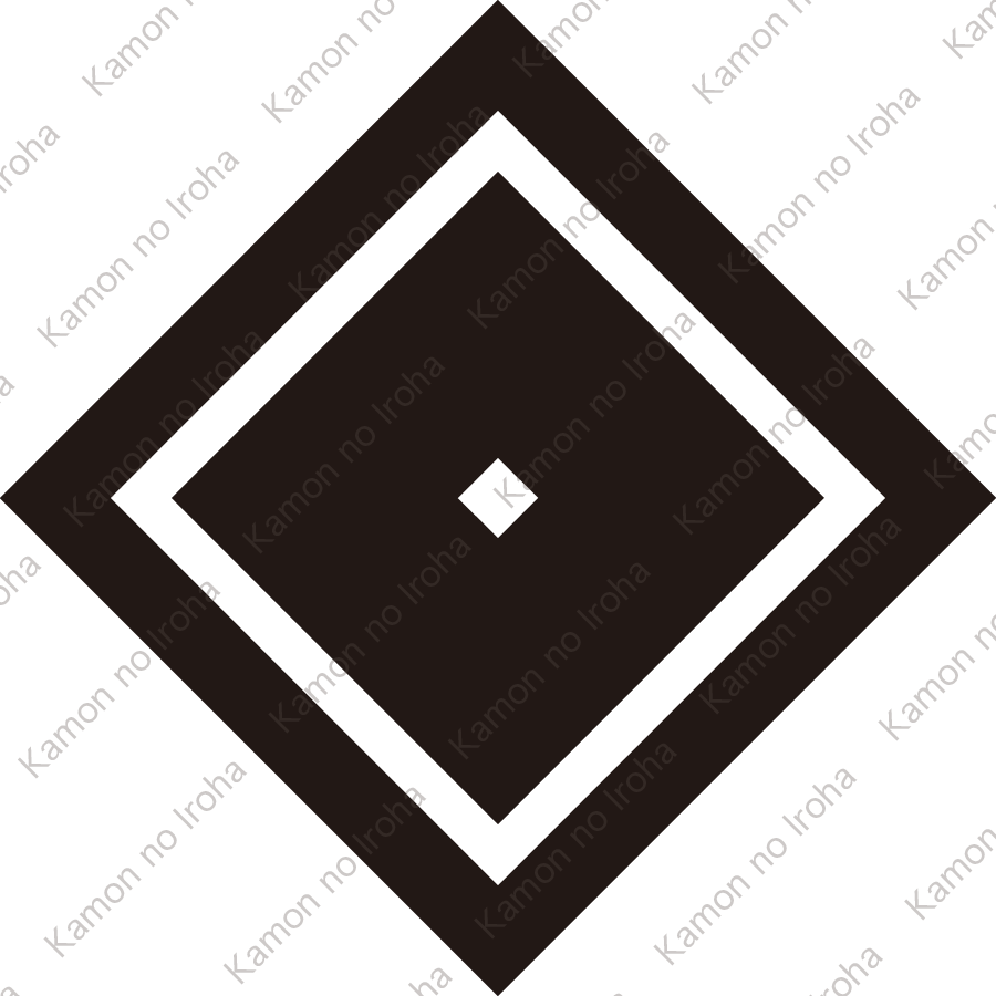 隅立て角に隅立て一つ目紋