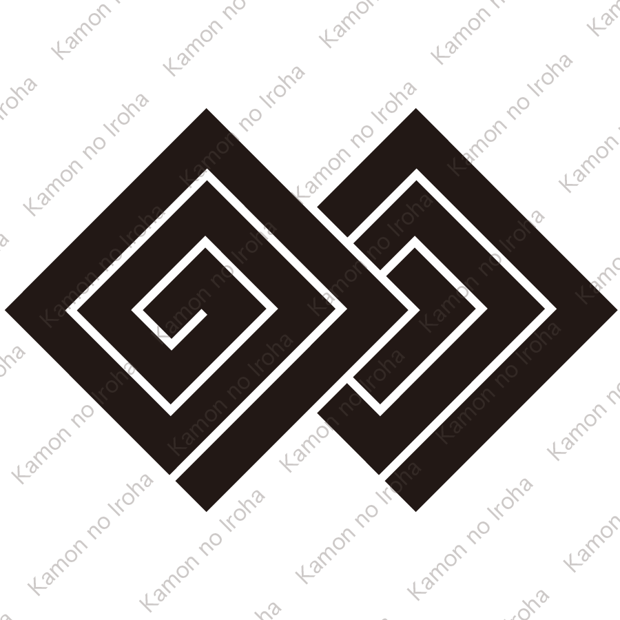 隅立て重ね稲妻紋