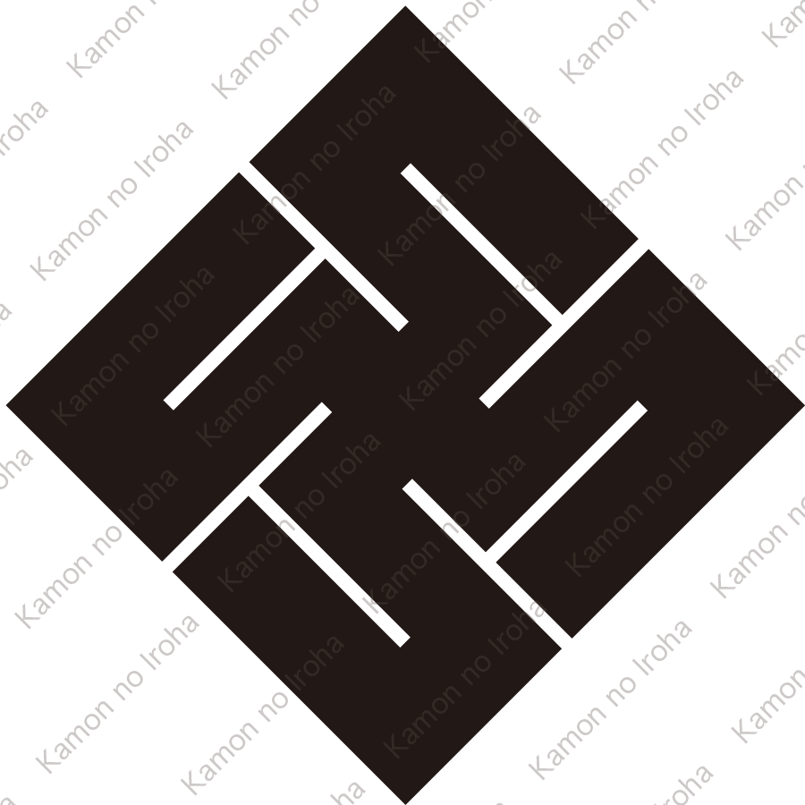 隅立て右万字崩し紋