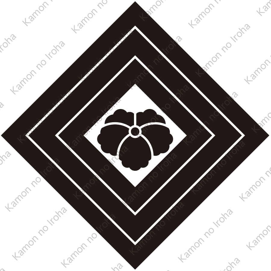 隅立て三つ入子枡に大割り蔦紋
