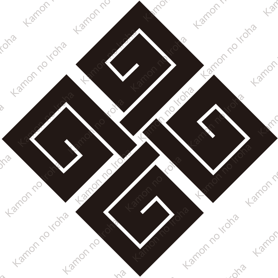 隅立て結び稲妻紋