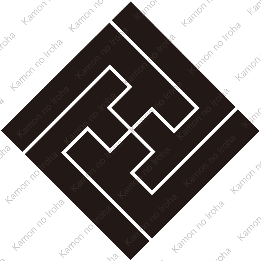 隅立て紗綾形稲妻紋